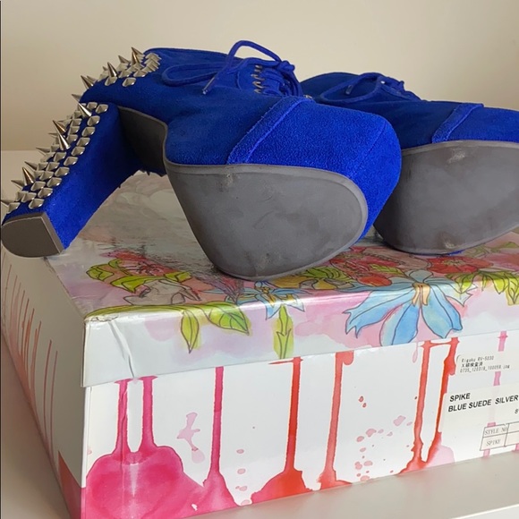 Jeffrey Campbell Lita Spike blue suede size 6 - Picture 3 of 4